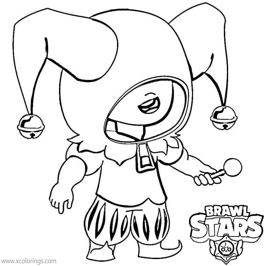 Free Clown Leon Brawl Stars Coloring Pages printable