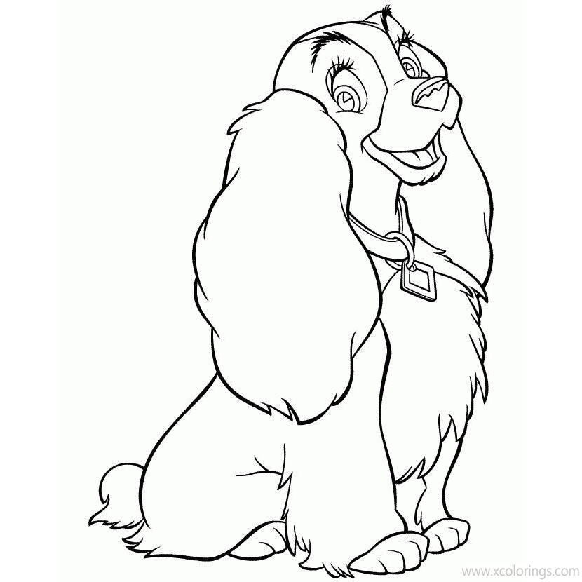 Free Cocker Spaniel Lady and the Tramp Coloring Pages printable