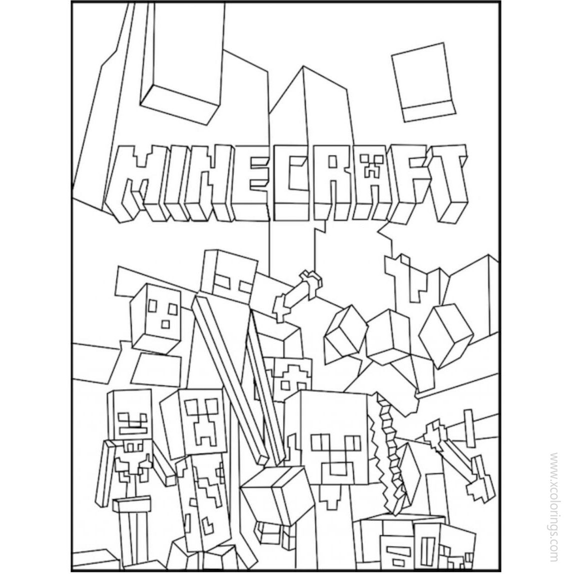 Free Creeper Coloring Pages from Minecraft Characters printable