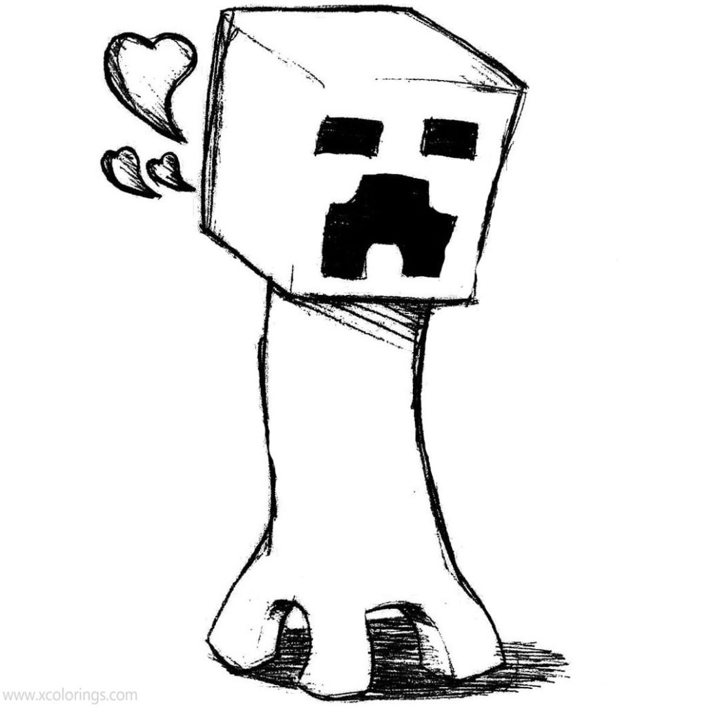 Creeper Face Coloring Pages