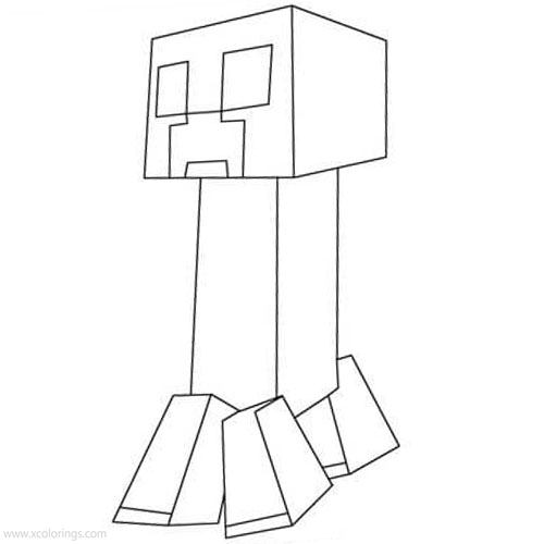 Free Creeper Linear Coloring Pages printable