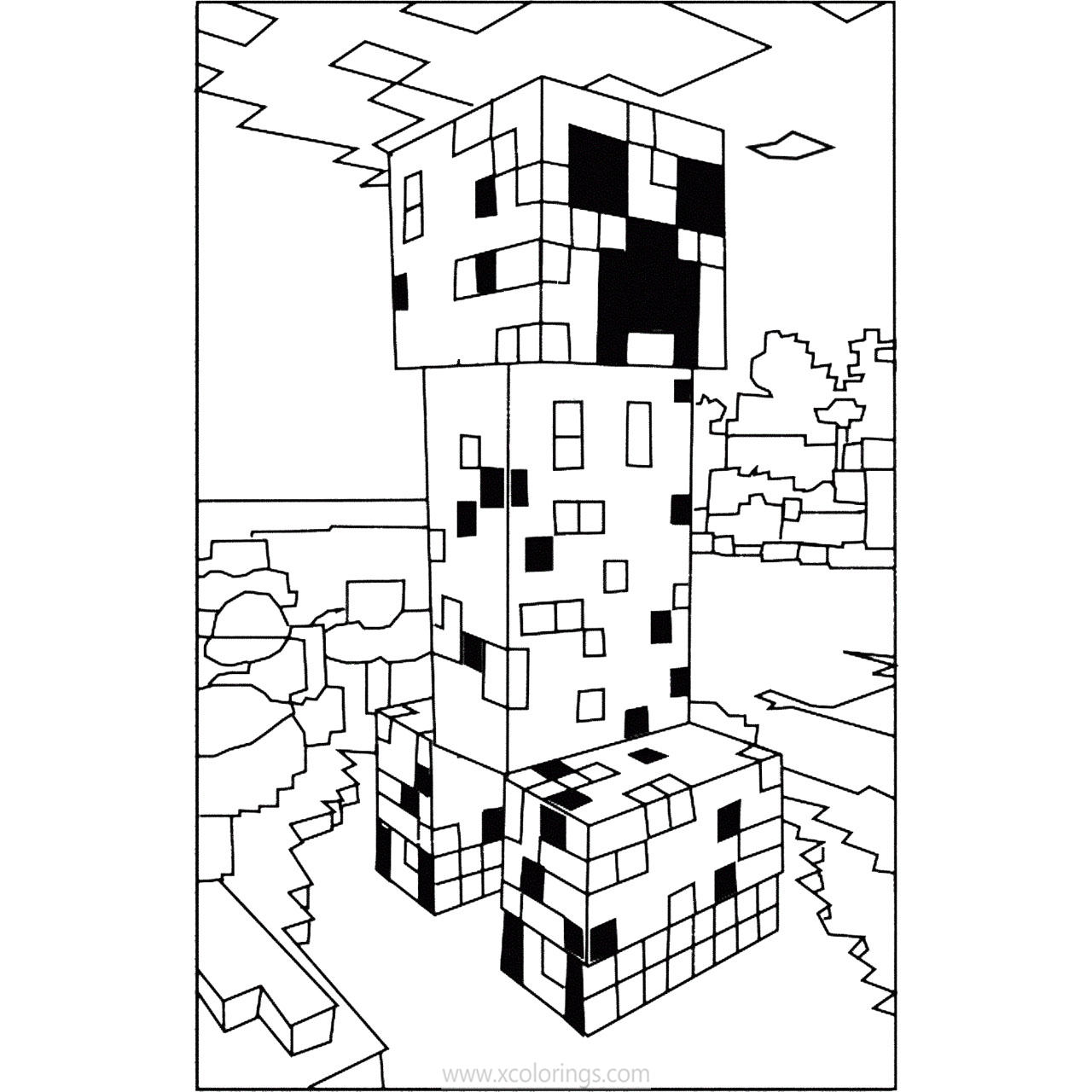 Free Creeper from Mine Craft Coloring Pages printable