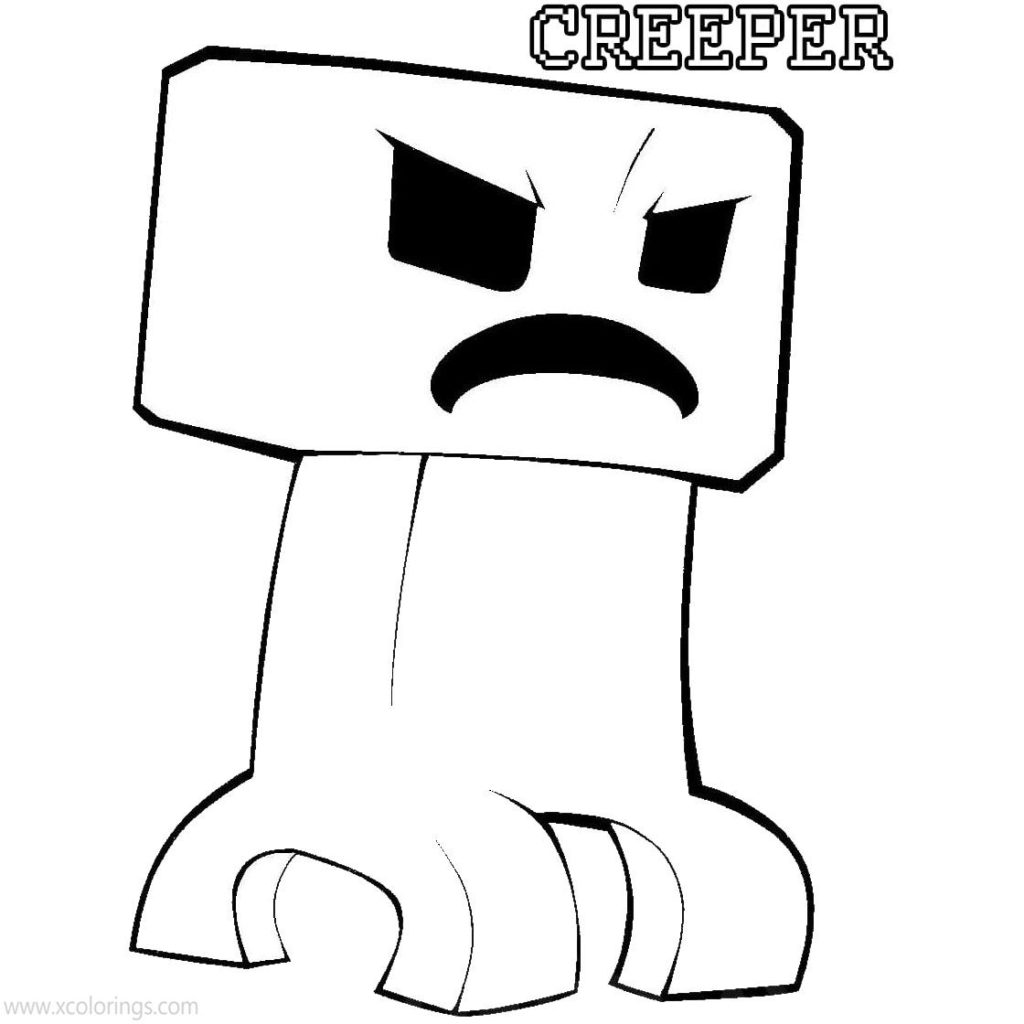 Creeper Face Coloring Pages - XColorings.com
