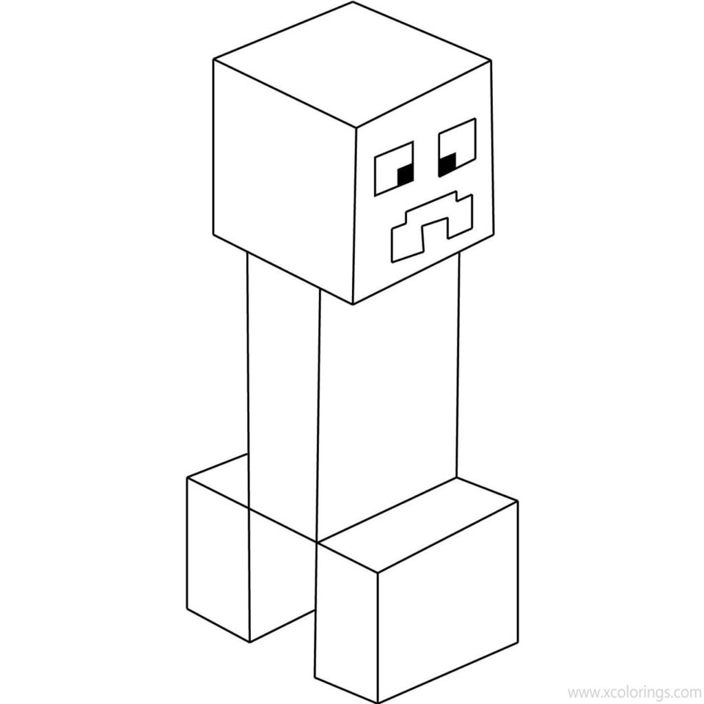 Creeper Coloring Pages for Kids