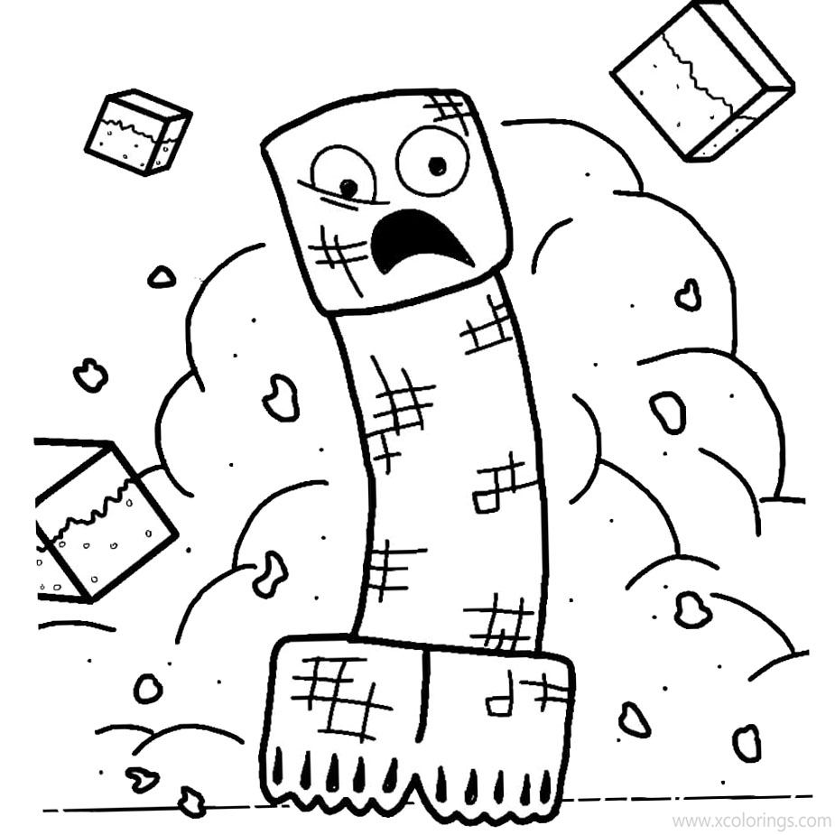 Free Creeper is Under Attack Coloring Pages printable