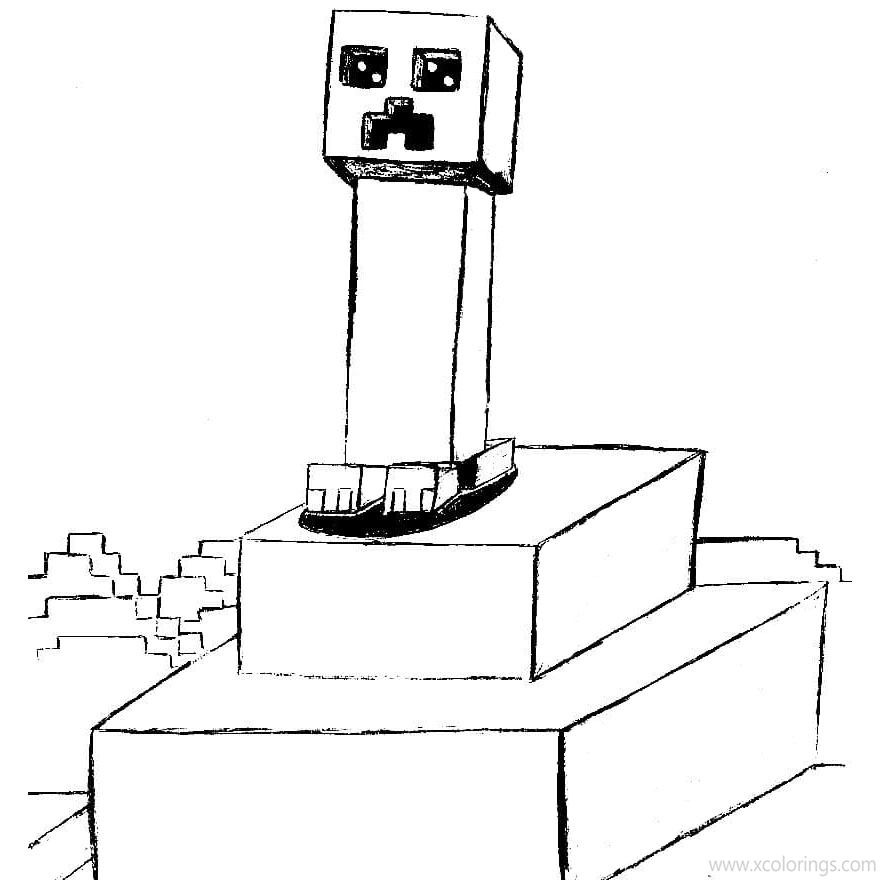 Free Creeper on the Stage Coloring Pages printable