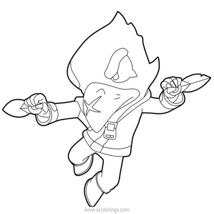 Free Crow Brawl Stars Coloring Pages Crow Jumping to Fight printable