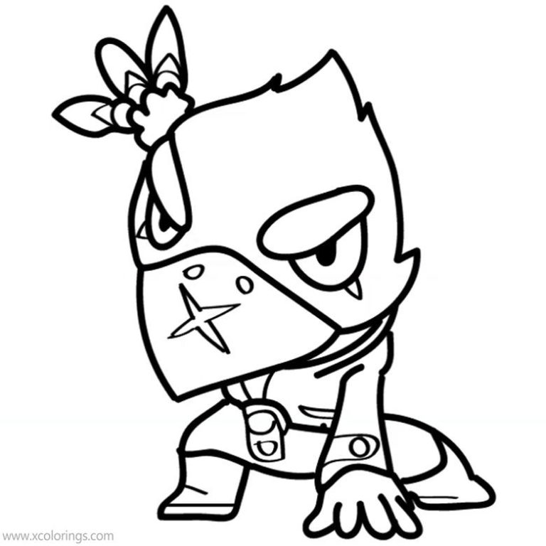 Crow Brawl Stars Coloring Pages Black and White - XColorings.com