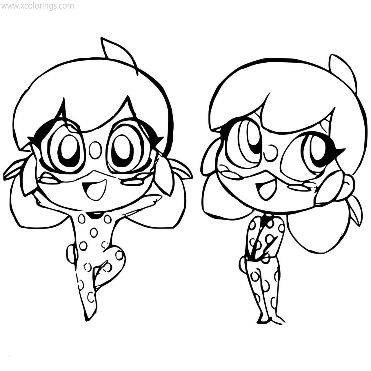 Free Cute Chibi Miraculous Ladybug Coloring Pages printable