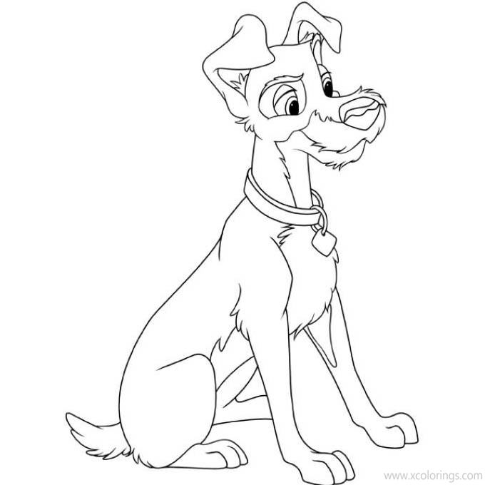 Free Disney Animation Lady and the Tramp Coloring Pages printable