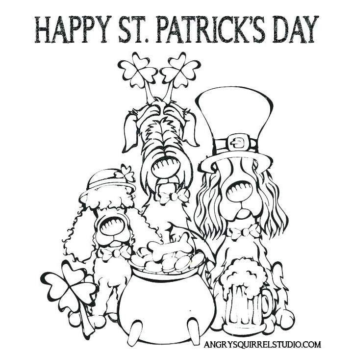 Free Dogs St Patricks Day Coloring Pages printable