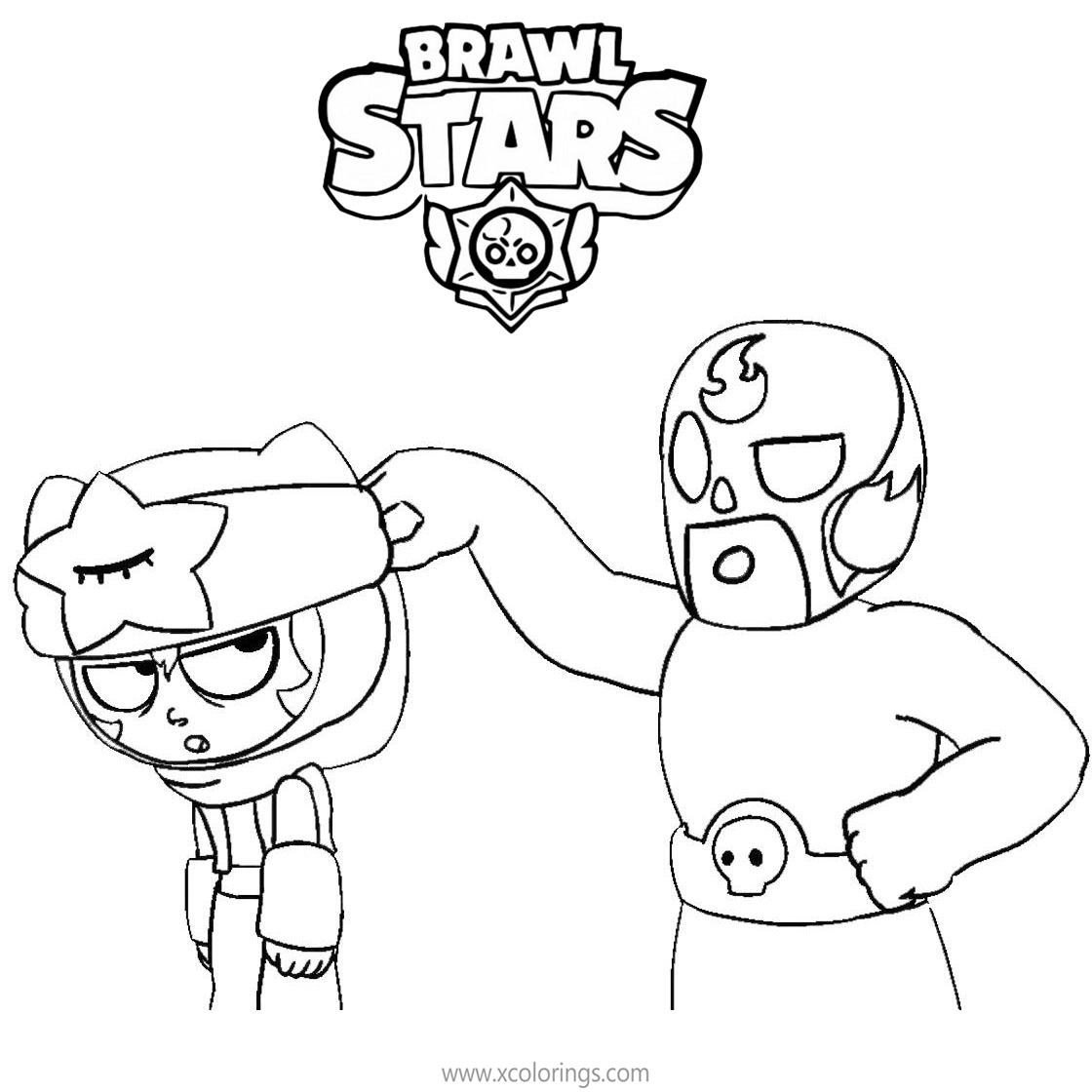 Free El Primo Brawl Stars Coloring Pages with Sandy printable