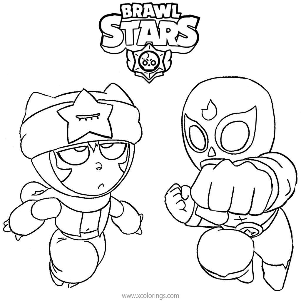 Free El Primo and Sandy from Brawl Stars Coloring Pages printable