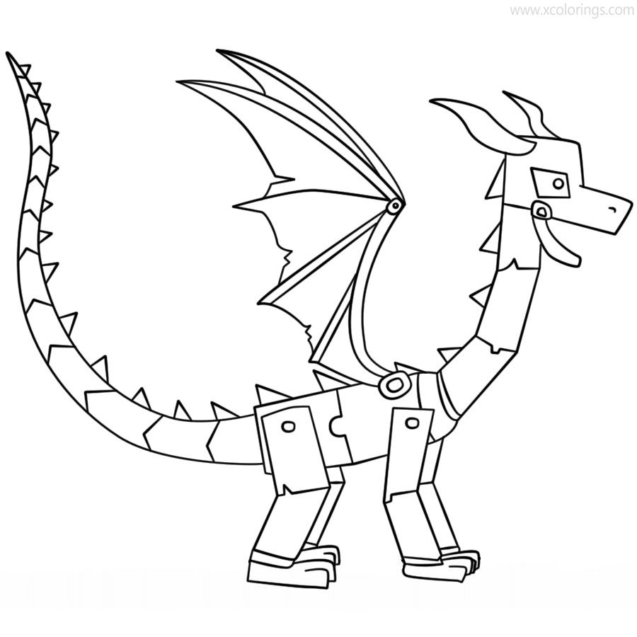 Ender Dragon Coloring Pages Clipart Black and White - XColorings.com