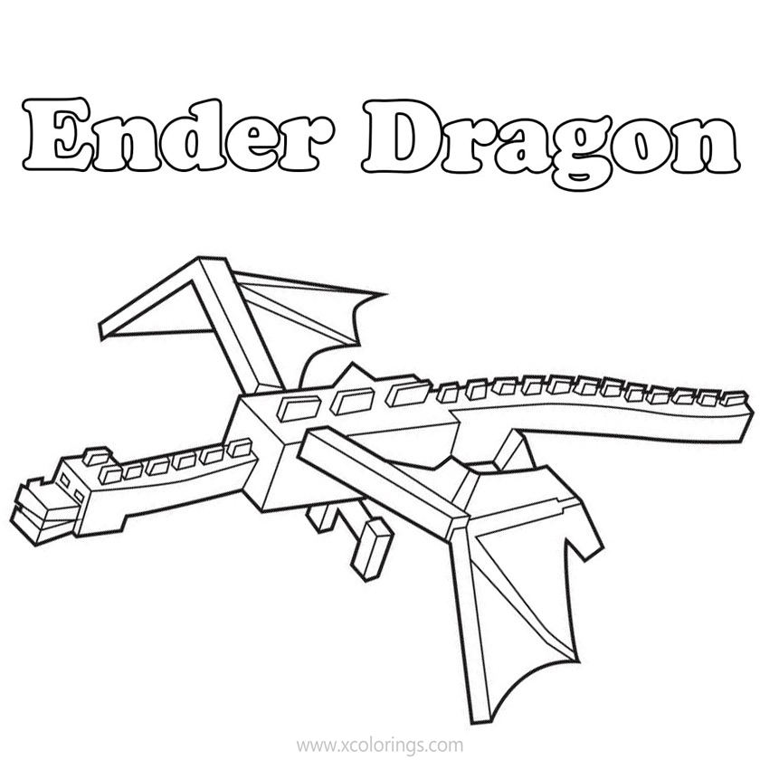 Free Ender Dragon Flying Coloring Pages printable