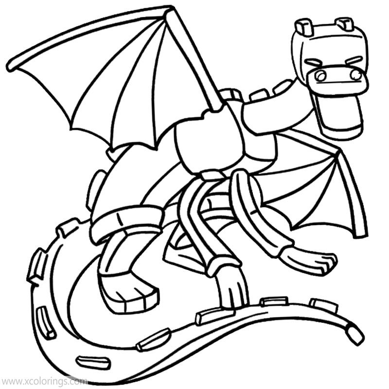 Ender Dragon from Minecraft Coloring Pages - XColorings.com