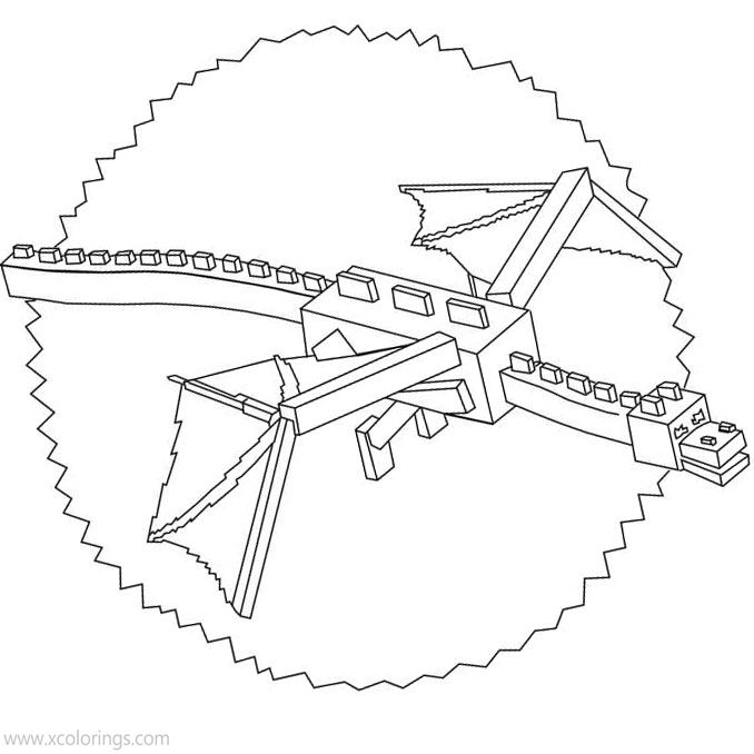 Free Flying Ender Dragon Coloring Pages printable