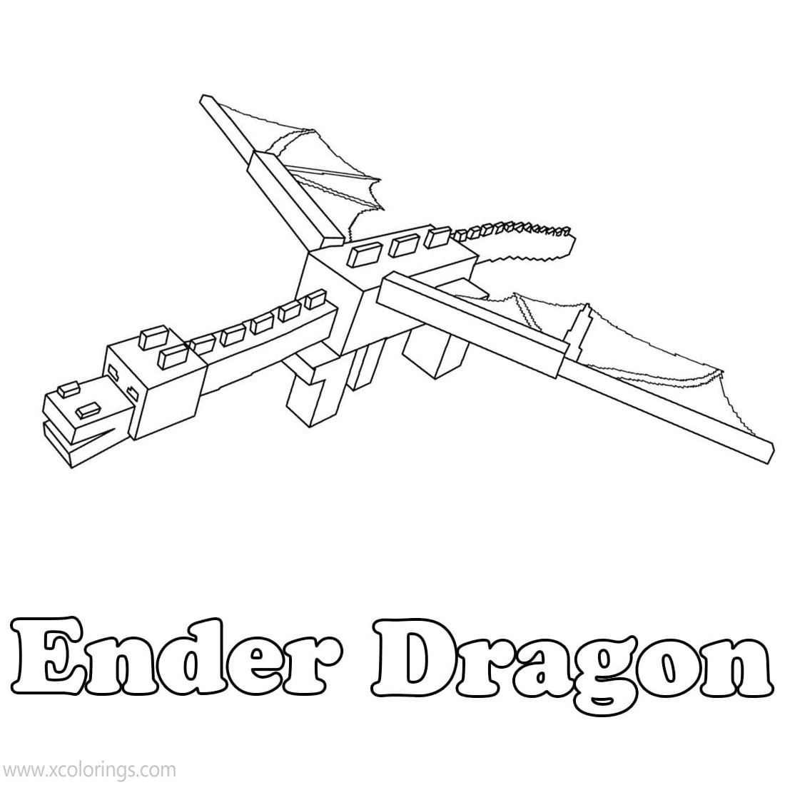 Free Ender Dragon Coloring Pages - XColorings.com