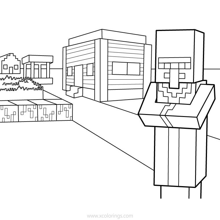 Minecraft Pillager Coloring Pages Printable - XColorings.com