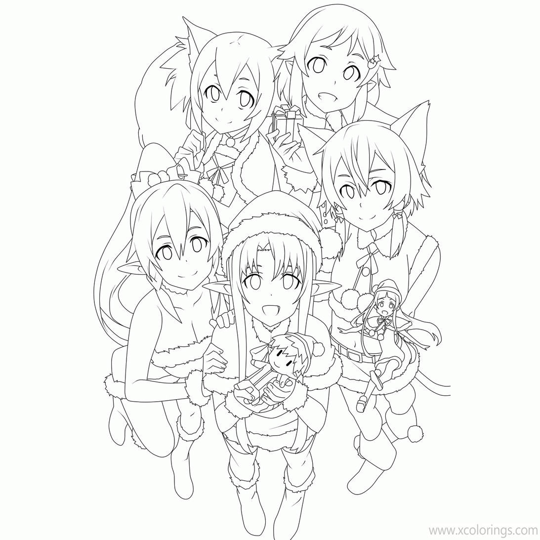 Free Girls from Sword Art Online Coloring Pages printable