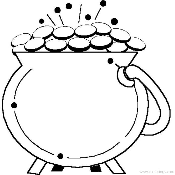 Free Gold Pot of St. Patrick's Day Coloring Pages printable