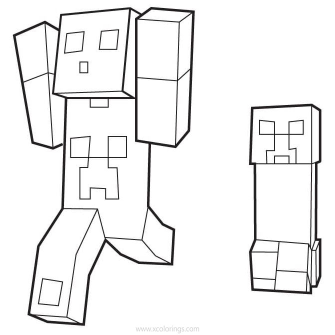 Free Green Creeper Coloring Pages printable