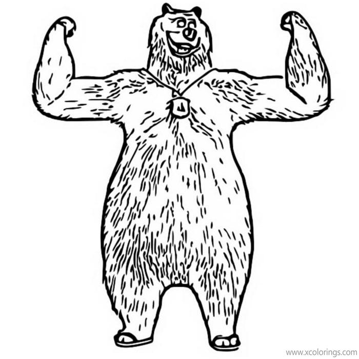 Free Grizzy and the Lemmings Coloring Pages Grizzy is a Strong Bear printable