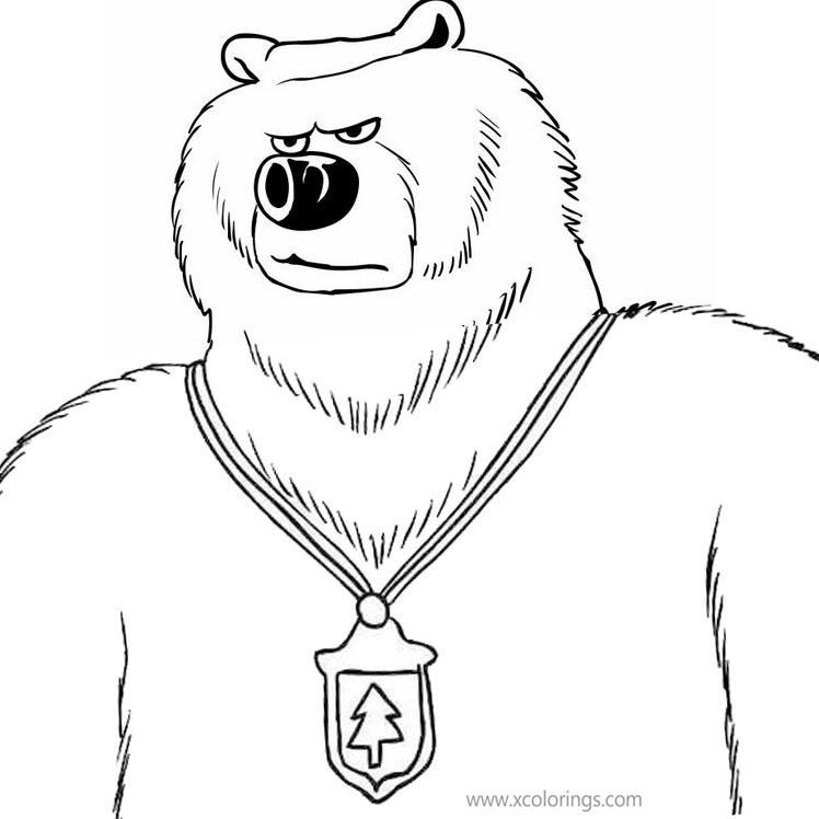 Free Grizzy and the Lemmings Coloring Pages the Bear is not Happy printable