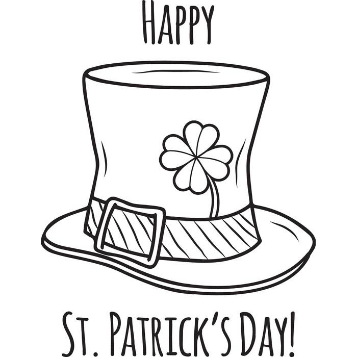 Free Haapy St Patricks Day Hat Coloring Pages printable