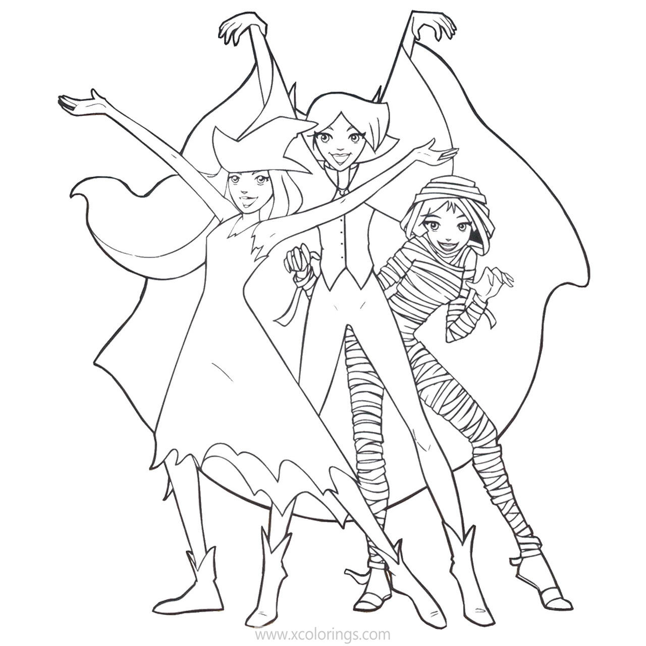 Free Halloween Totally Spies Coloring Pages printable