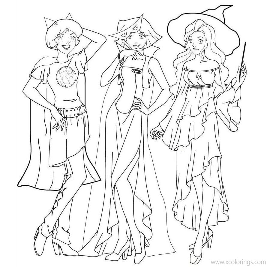 Free Happy Halloween Totally Spies Coloring Pages printable