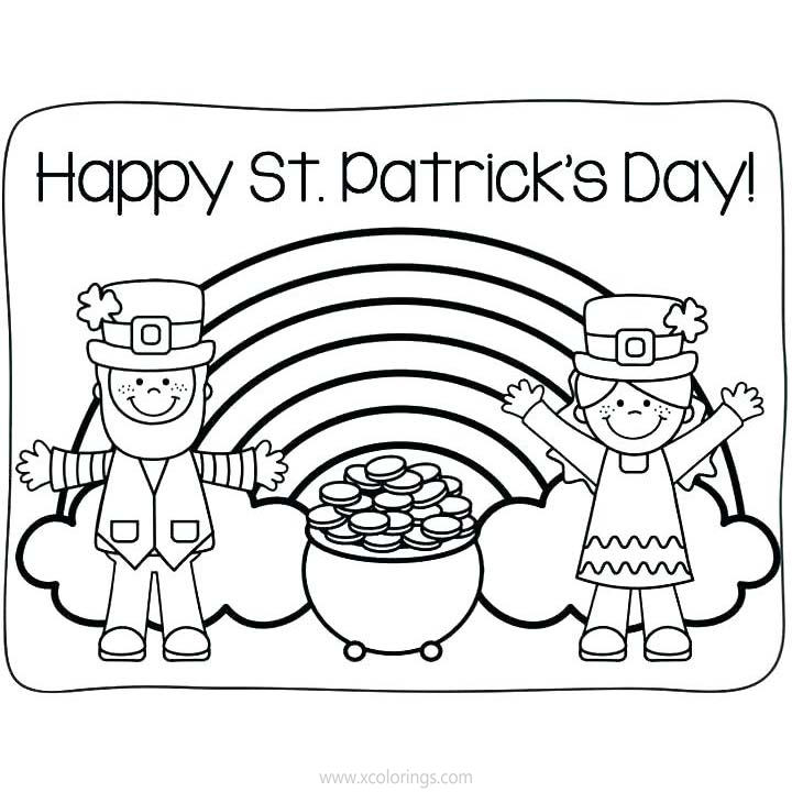 Free Happy St Patricks Day Coloring Pages for Kids printable