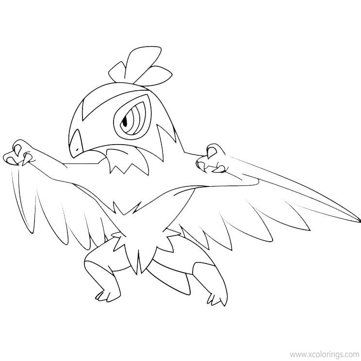 Free Hawlucha Pokemon Coloring Pages printable