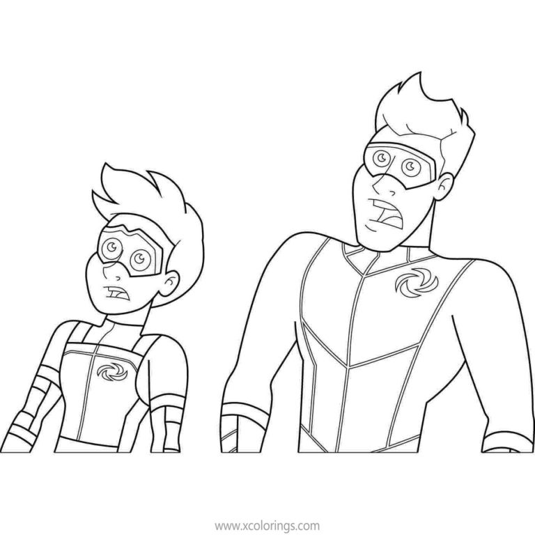 Henry Danger Coloring Pages Scared Henry Hart and Captain Man