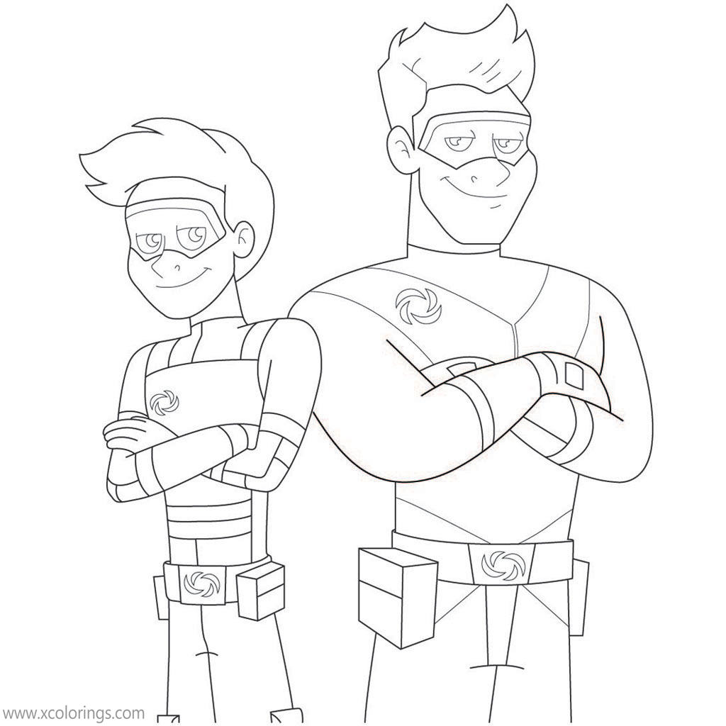 Henry Danger Coloring Pages Scared Henry Hart and Captain Man