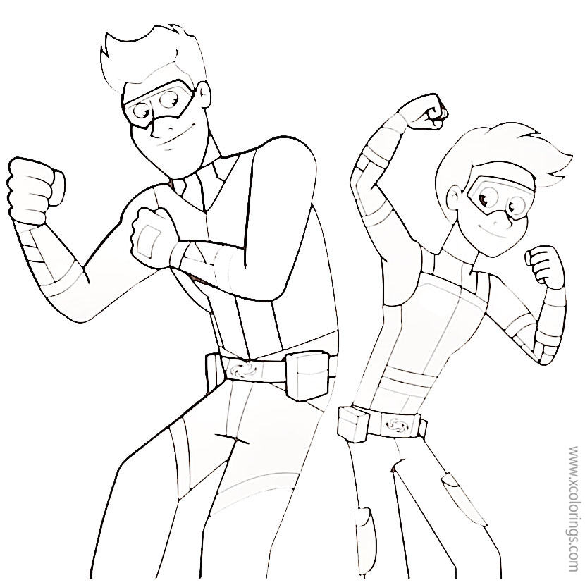 Henry Danger Coloring Pages with Captain Man - XColorings.com