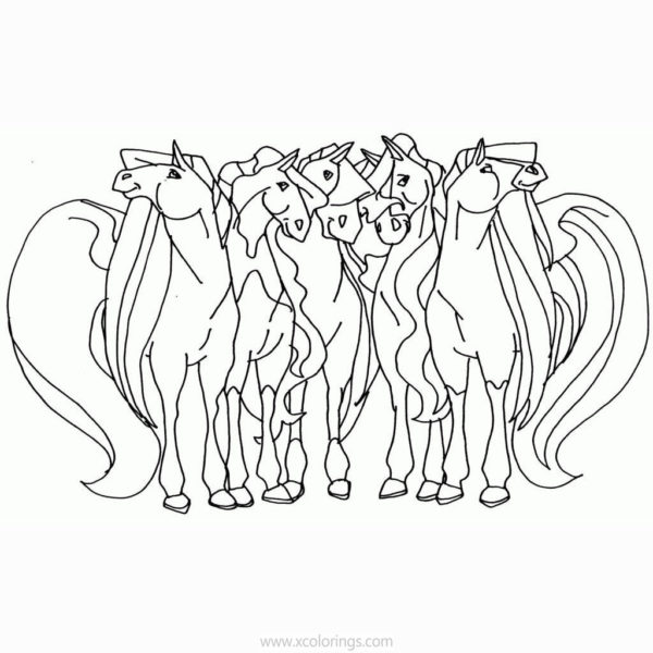 Horseland Coloring Pages Sarah Alma with Scarlet and Button ...