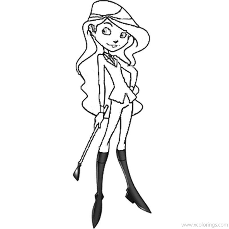 Free Horseland Coloring Pages Sarah with Horsewhip printable