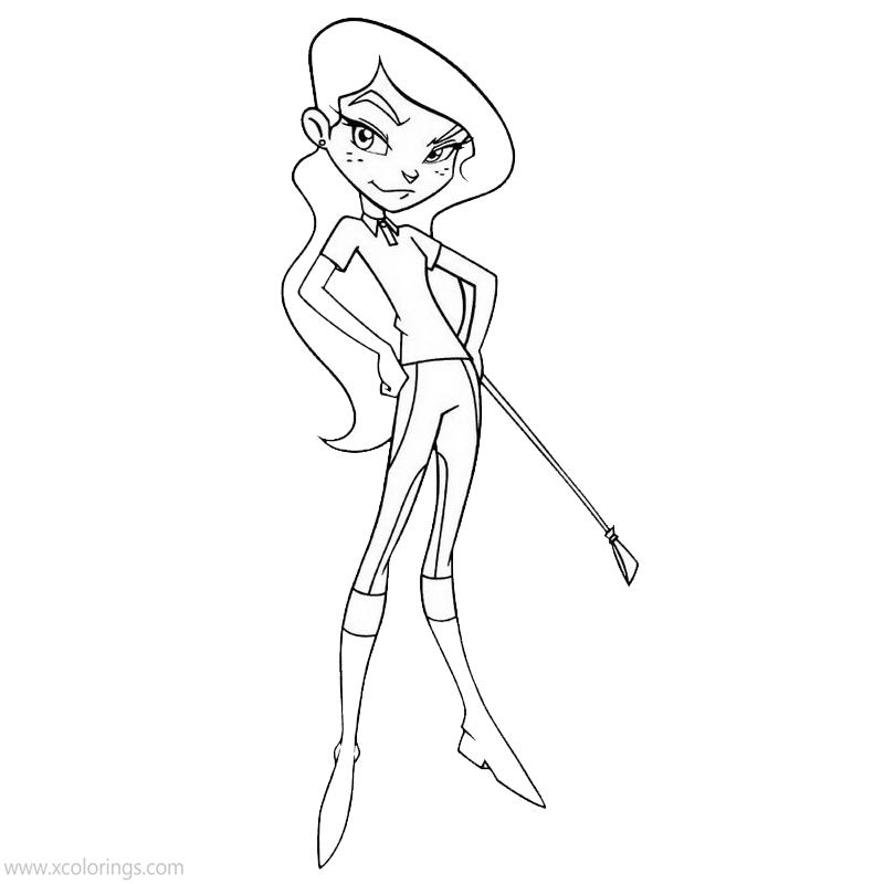 Free Horseland Coloring Pages Sarah with Whip printable