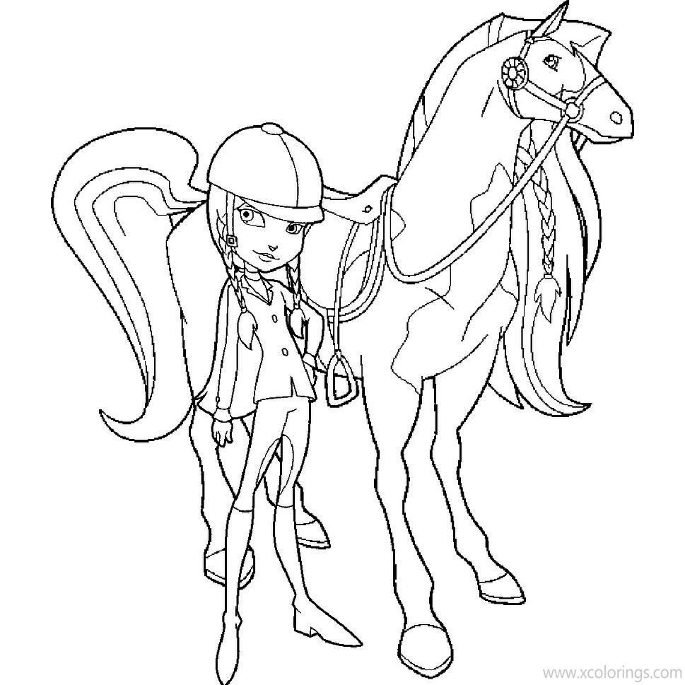 Free Horseland Coloring Pages Sunburst and Noni printable