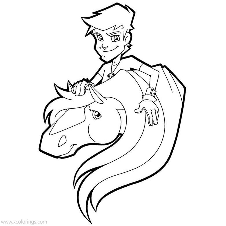 Free Horseland Coloring Pages Will Taggert and Jimber Horse printable