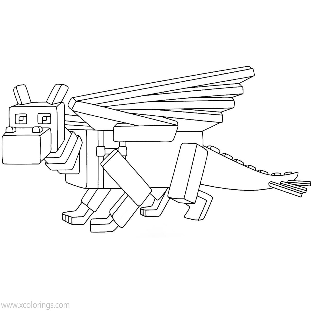 Ender Dragon Coloring Pages Clipart Black and White - XColorings.com