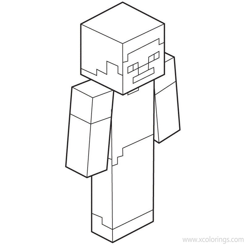 Free How to Draw Minecraft Steve Coloring Pages printable