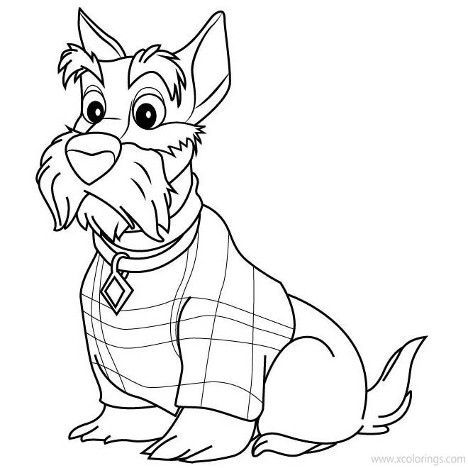 Free Jock from Lady and the Tramp Coloring Pages printable