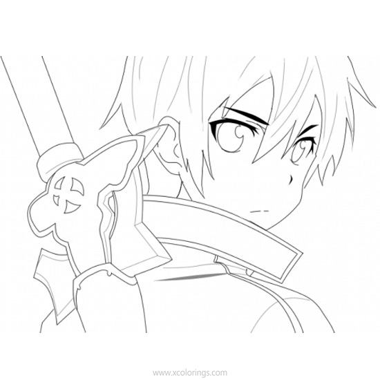 Free Kirito from Sword Art Online Coloring Pages printable