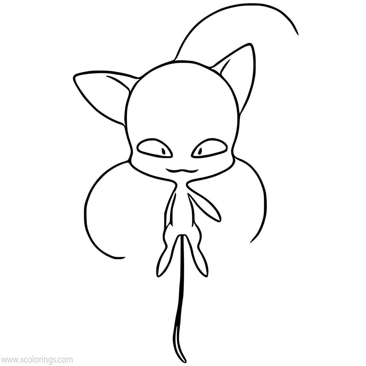 Free Kwami Plagg from Miraculous Ladybug Coloring Pages printable