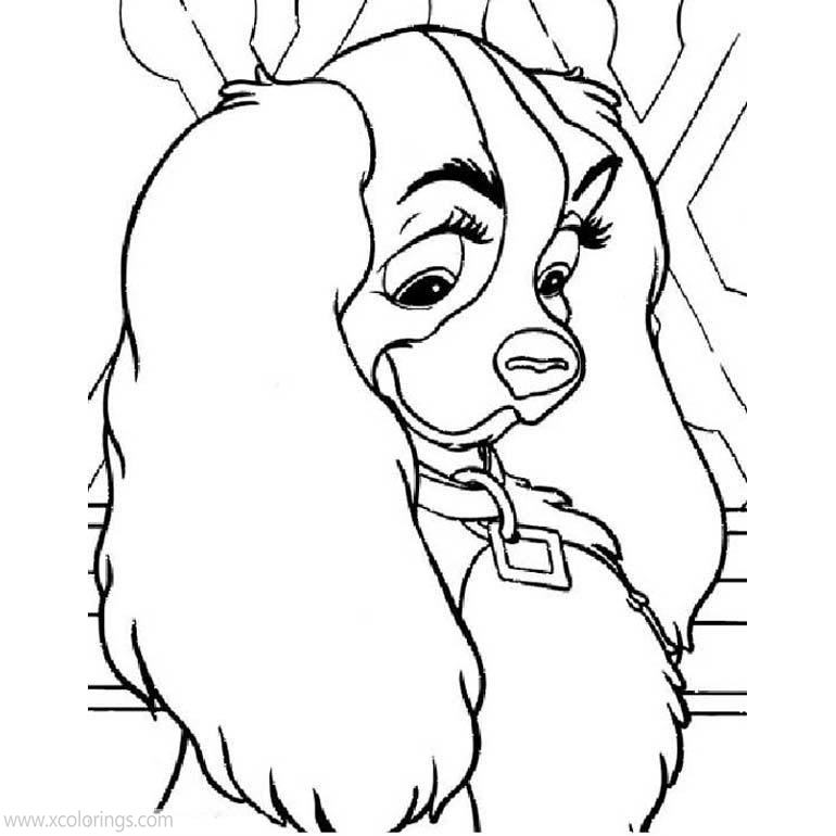 Free Lady and The Tramp Coloring Pages Lady Dog is Not Happy printable
