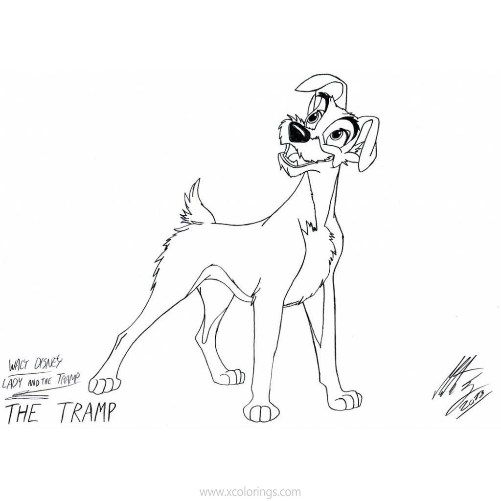 Free Lady and The Tramp Coloring Pages Tramp Fanart printable