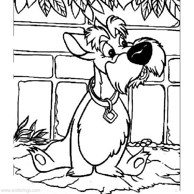 Free Lady and the Tramp Character Jock Coloring Pages printable