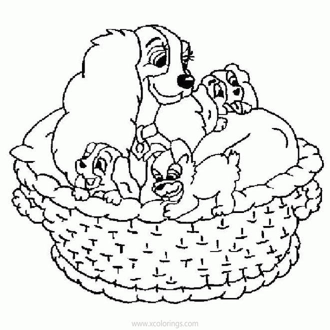 Free Lady and the Tramp Coloring Pages Annette Collette and Danielle printable